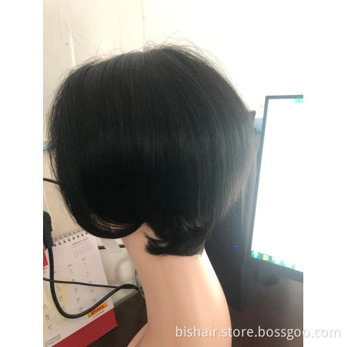 Wholesale Full Cuticle Human Hair Wig pixie cut human hair wig T Lace Frontal Brazilian Virgin Human Hair Wigs for black woman